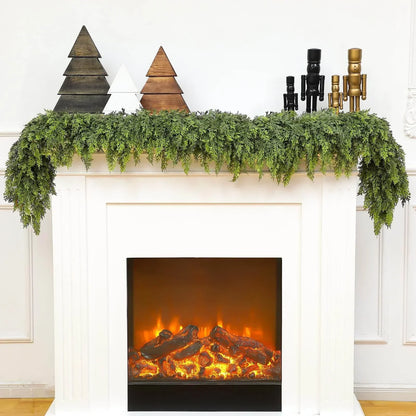 🎄 Christmas Artificial Cedar Garland – Lush, Festive Home Décor for Doors, Mantels & Tables! ✨