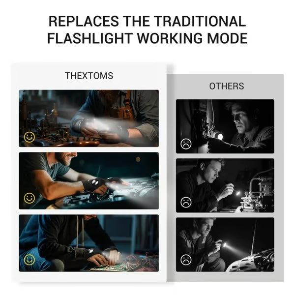 🔥 Christmas Flash Deal 🎁 65% OFF, Hands-Free LED Half Finger Gloves