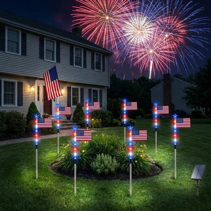 250th Anniversary Solar American Flag Lights