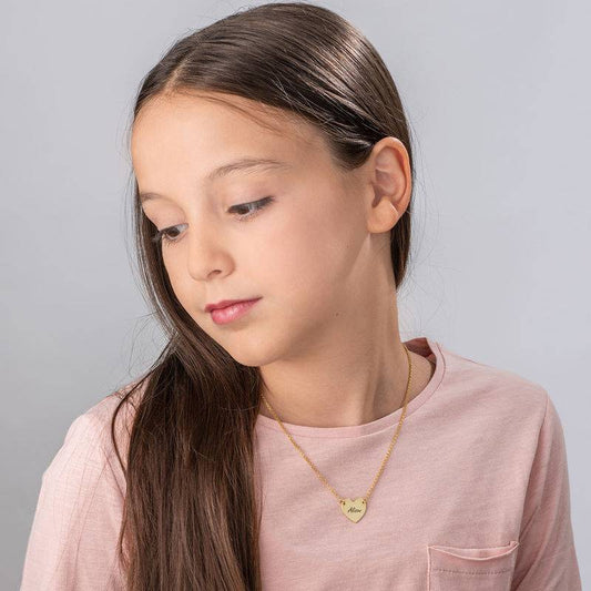 Eyelyn Engraved Heart Necklace