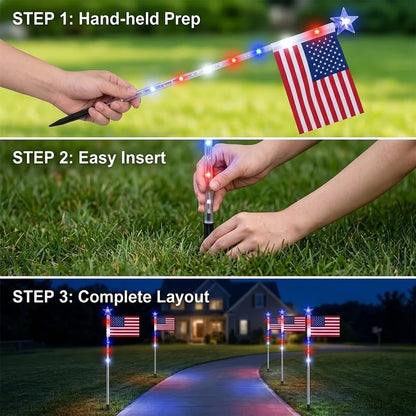 250th Anniversary Solar American Flag Lights