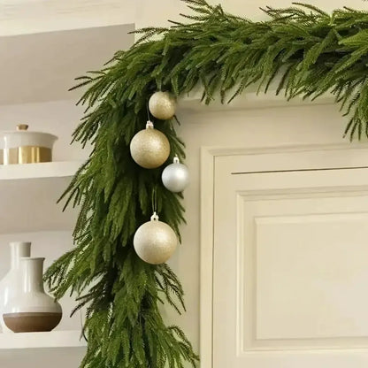 🎄 Christmas Artificial Cedar Garland – Lush, Festive Home Décor for Doors, Mantels & Tables! ✨